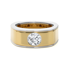 1 1/2 CT. Royal Round Enchantment Solitaire Men's Lab Created Diamond Engagement Band Ring
