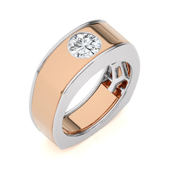 1 1/2 CT. Royal Round Enchantment Solitaire Men's Lab Created Diamond Engagement Band Ring