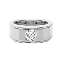 1 1/2 CT. Royal Round Enchantment Solitaire Men's Lab Created Diamond Engagement Band Ring