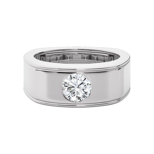 1 1/2 CT. Royal Round Enchantment Solitaire Men's Lab Created Diamond Engagement Band Ring