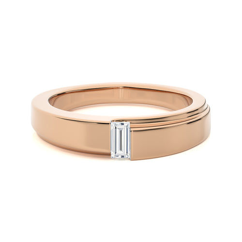 1/5 CT. Regal Baguette Brilliance Solitaire Men's Lab Created Diamond Engagement Band Ring