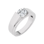 1 1/2 CT. Regal Round Brilliance Solitaire Men's Lab Created Diamond Engagement Band Ring