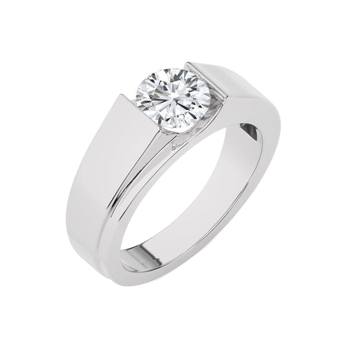 1 1/2 CT. Regal Round Brilliance Solitaire Men's Lab Created Diamond Engagement Band Ring