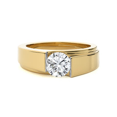 1 1/2 CT. Regal Round Brilliance Solitaire Men's Lab Created Diamond Engagement Band Ring