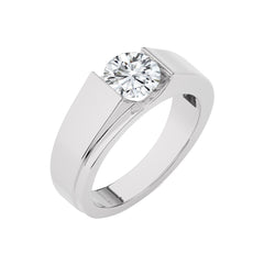 1 1/2 CT. Regal Round Brilliance Solitaire Men's Lab Created Diamond Engagement Band Ring