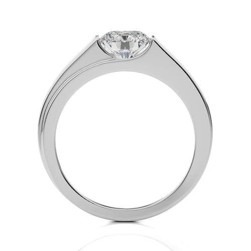 1 1/2 CT. Regal Round Brilliance Solitaire Men's Lab Created Diamond Engagement Band Ring