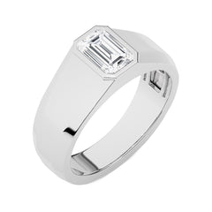 1 1/4 CT. Solitaire Men's Emerald Lab Created Diamond Engagement Band