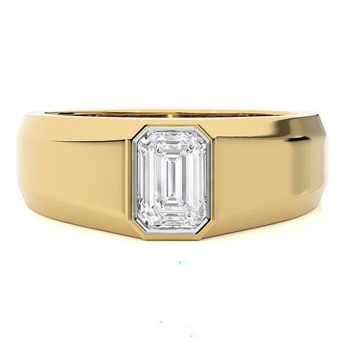 1 1/4 CT. Solitaire Men's Emerald Lab Created Diamond Engagement Band