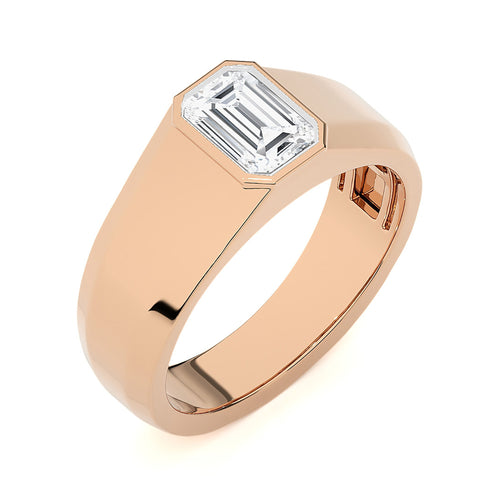 1 1/4 CT. Solitaire Men's Emerald Lab Created Diamond Engagement Band