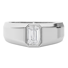 1 1/4 CT. Solitaire Men's Emerald Lab Created Diamond Engagement Band