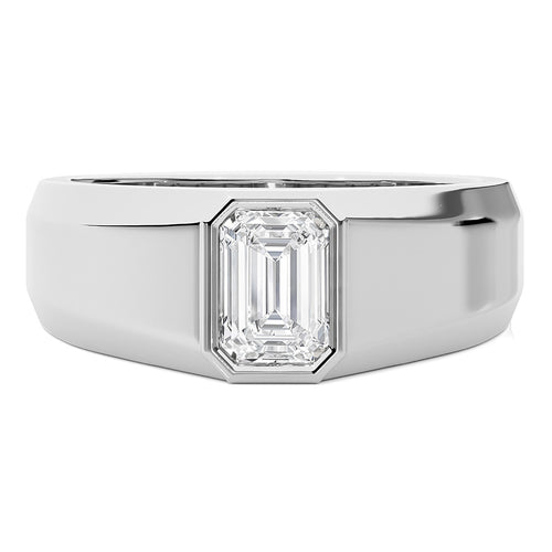 1 1/4 CT. Solitaire Men's Emerald Lab Created Diamond Engagement Band