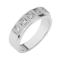 1/2 CT. Retro Half Eternity Classic Men's Round Lab Created Diamond Engagement Band Ring