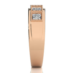 1/2 CT. Retro Half Eternity Classic Men's Round Lab Created Diamond Engagement Band Ring