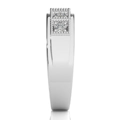 1/2 CT. Retro Half Eternity Classic Men's Round Lab Created Diamond Engagement Band Ring