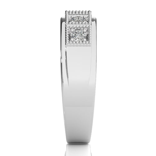 1/2 CT. Retro Half Eternity Classic Men's Round Lab Created Diamond Engagement Band Ring