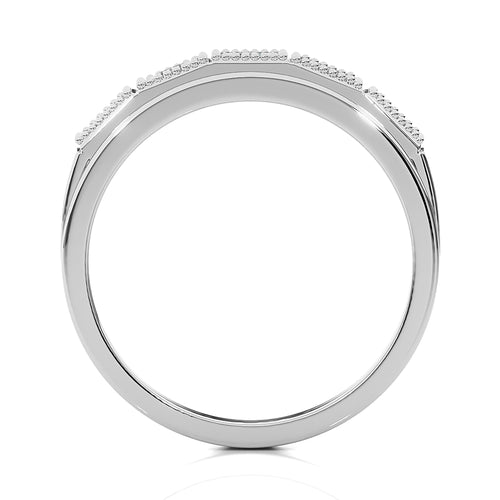 1/2 CT. Retro Half Eternity Classic Men's Round Lab Created Diamond Engagement Band Ring