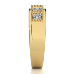 1/2 CT. Retro Half Eternity Classic Men's Round Lab Created Diamond Engagement Band Ring