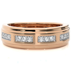 1/4 CT. Maurice Men's Rouns Lab Created Diamond Engagement Band Ring