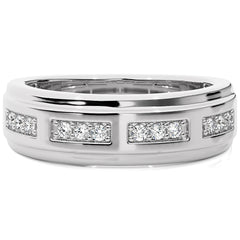 1/4 CT. Maurice Men's Rouns Lab Created Diamond Engagement Band Ring