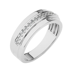 1/4 CT. Alaxander Half Eternity Style Men's Round Lab Created Diamond Engagement Band Ring