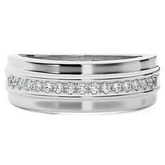 1/4 CT. Alaxander Half Eternity Style Men's Round Lab Created Diamond Engagement Band Ring