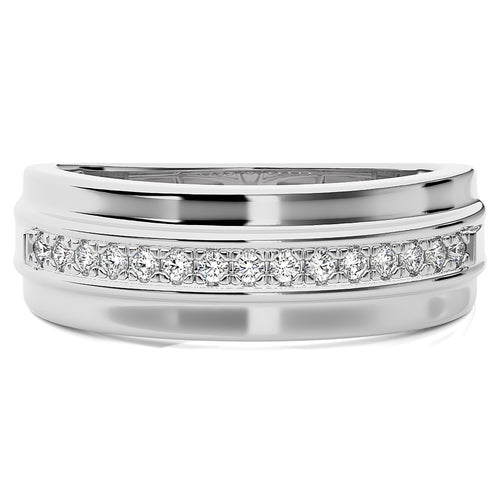 1/4 CT. Alaxander Half Eternity Style Men's Round Lab Created Diamond Engagement Band Ring