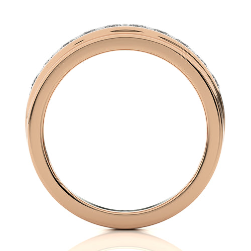 1 CT. Classic Half Eternity Men's Round Lab Created Diamond Engagement Band Ring