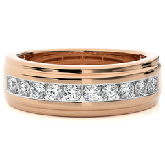 1 CT. Classic Half Eternity Men's Round Lab Created Diamond Engagement Band Ring