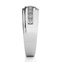 1 CT. Classic Half Eternity Men's Round Lab Created Diamond Engagement Band Ring