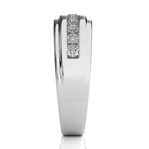 1 CT. Classic Half Eternity Men's Round Lab Created Diamond Engagement Band Ring