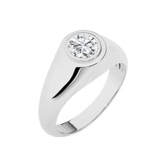 1 CT. Elite Style Newage Solitaire Round Lab Created Diamond Men's Engagement Band Ring
