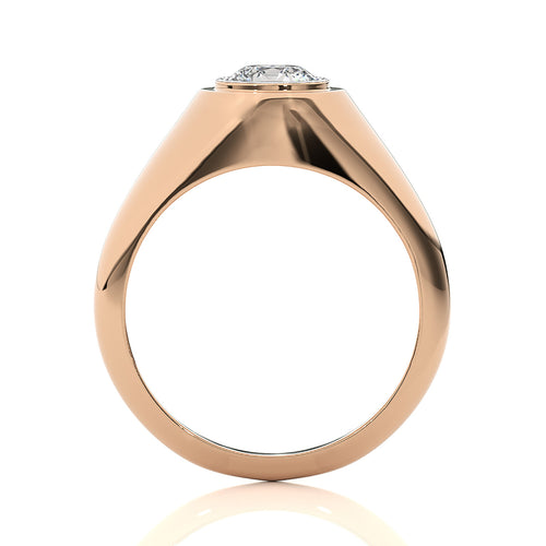 1 CT. Elite Style Newage Solitaire Round Lab Created Diamond Men's Engagement Band Ring