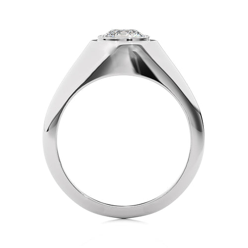 1 CT. Elite Style Newage Solitaire Round Lab Created Diamond Men's Engagement Band Ring