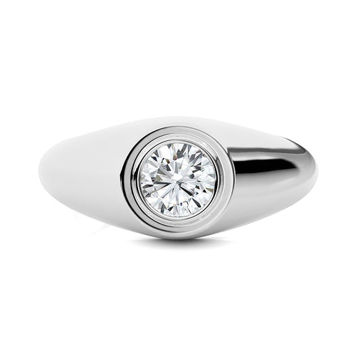 1 CT. Elite Style Newage Solitaire Round Lab Created Diamond Men's Engagement Band Ring