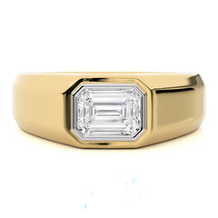 2 CT. Azure Timeless Classic Men's Solitaire Emerald Lab Created Diamond Engagement Band Ring