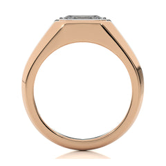 2 CT. Azure Timeless Classic Men's Solitaire Emerald Lab Created Diamond Engagement Band Ring