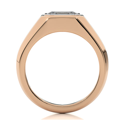 2 CT. Azure Timeless Classic Men's Solitaire Emerald Lab Created Diamond Engagement Band Ring