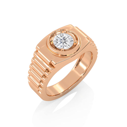 3/4 CT. Round Lab Created Diamond Solitaire Men's Ring