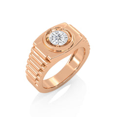 3/4 CT. Round Lab Created Diamond Solitaire Men's Ring