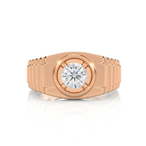 3/4 CT. Round Natural Diamond Solitaire Men's Ring