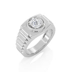 3/4 CT. Round Natural Diamond Solitaire Men's Ring