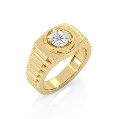 3/4 CT. Round Lab Created Diamond Solitaire Men's Ring