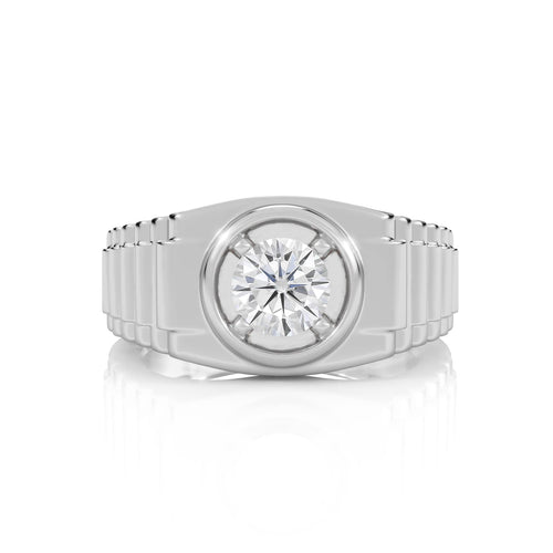 3/4 CT. Round Lab Created Diamond Solitaire Men's Ring