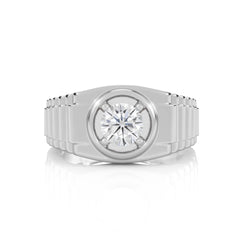 3/4 CT. Round Lab Created Diamond Solitaire Men's Ring