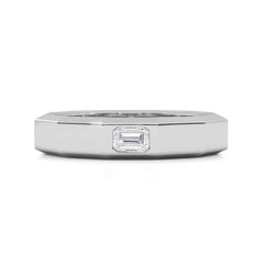 1/3 CT. Emerald Cut Bezel Set Men's Wedding Band