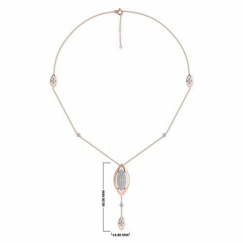 1 1/4 CT. Lab Created Round Diamond Studded Designer Y Necklace