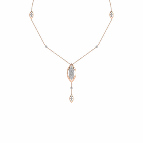 1 1/4 CT. Lab Created Round Diamond Studded Designer Y Necklace