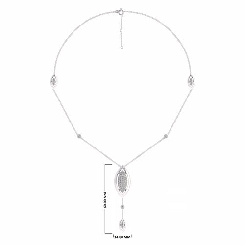 1 1/4 CT. Lab Created Round Diamond Studded Designer Y Necklace