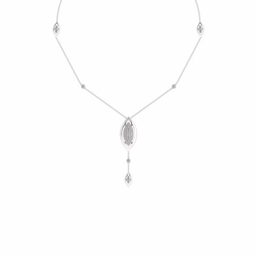 1 1/4 CT. Lab Created Round Diamond Studded Designer Y Necklace