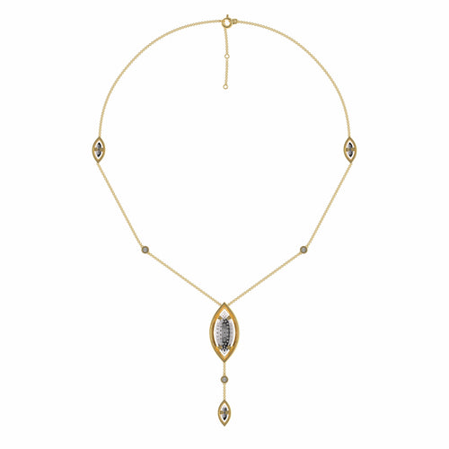 1 1/4 CT. Lab Created Round Diamond Studded Designer Y Necklace